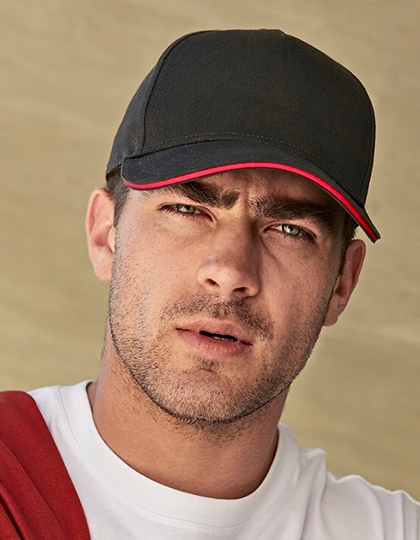 EarthAware� Classic Organic Cotton 5 Panel Cap - Sandwich Peak