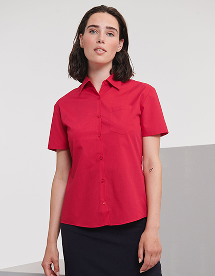 Ladies Short Sleeve Classic Polycotton Poplin Shirt