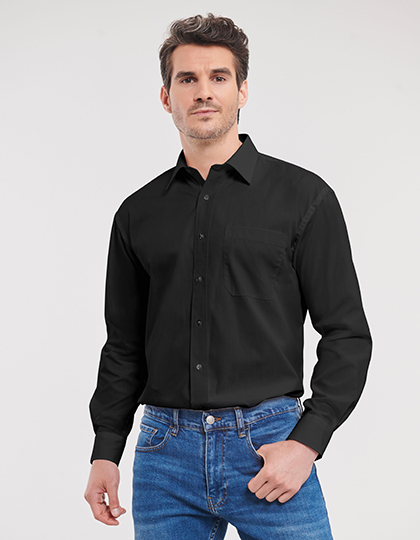 Mens Long Sleeve Classic Pure Cotton Poplin Shirt