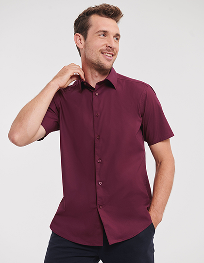 Mens Short Sleeve Fitted Stretch Shirt